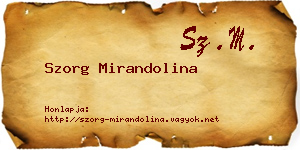 Szorg Mirandolina névjegykártya